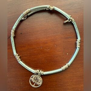 Stella & Dot Two-Tone Silver and Rose Gold Tree of Life Bracelet